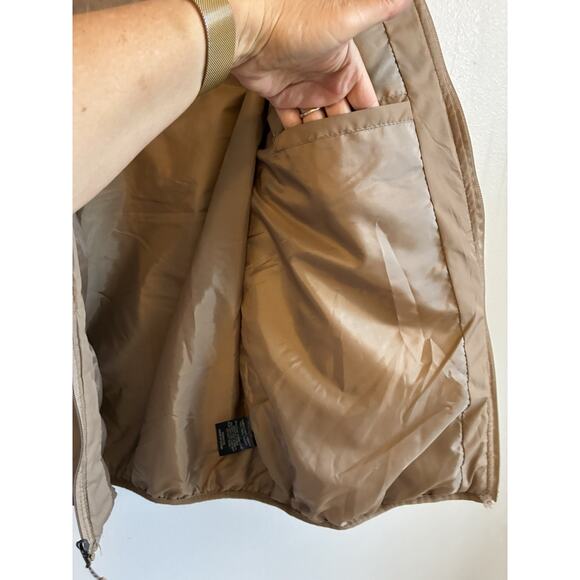 Hard Rock Cafe Bomber Puffer Jacket Men L Snow Coat Retro Ski Tan Brown Hoodie - Picture 16 of 16